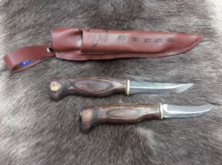Wood Jewel Double Knife With Opening Brown