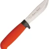 Marttiini Lynx Basic Skinner Knife, Orange Handle